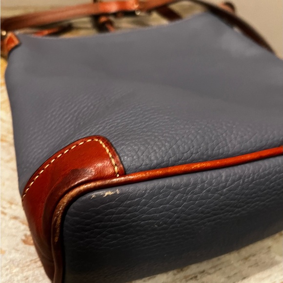 Dooney & Bourke Pebbled Leather Blue and Chestnut Crossbody and Wallet Set - Picture 5 of 12